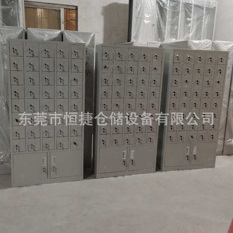 100门手机柜存放柜带锁不锈钢手机柜手机寄存柜钢制员工储物柜