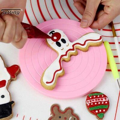 Plastic Cake Plate Turntable Rotating Anti-skid Round Cake