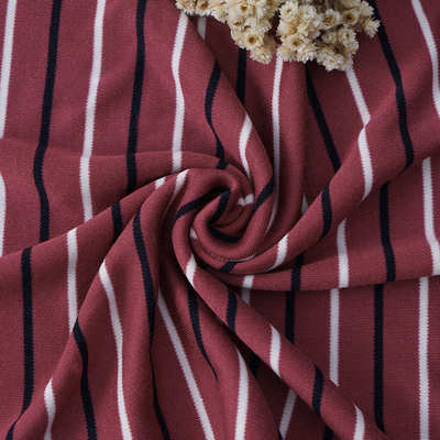 高a莫旦类面料平纹双面布料代尔条纹布爽滑弹超细家居服针织衣服