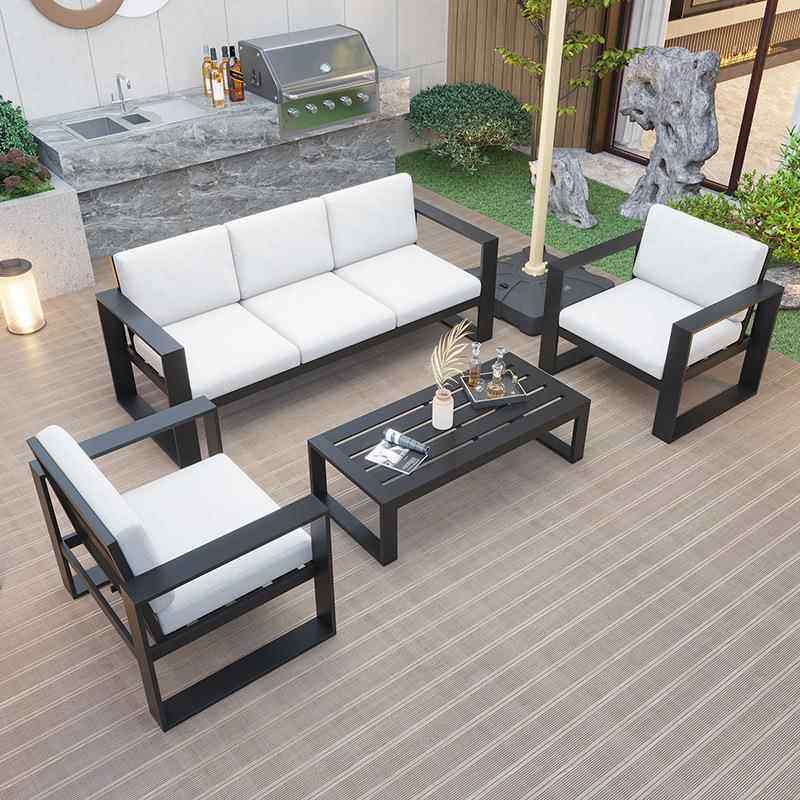 户外沙发铝合金阳台庭院花园休闲椅防水防晒室外露天沙发茶几别墅