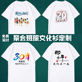 同学聚会t恤定制班服短袖纯棉宽松文化衫10年20年30年团建服订做