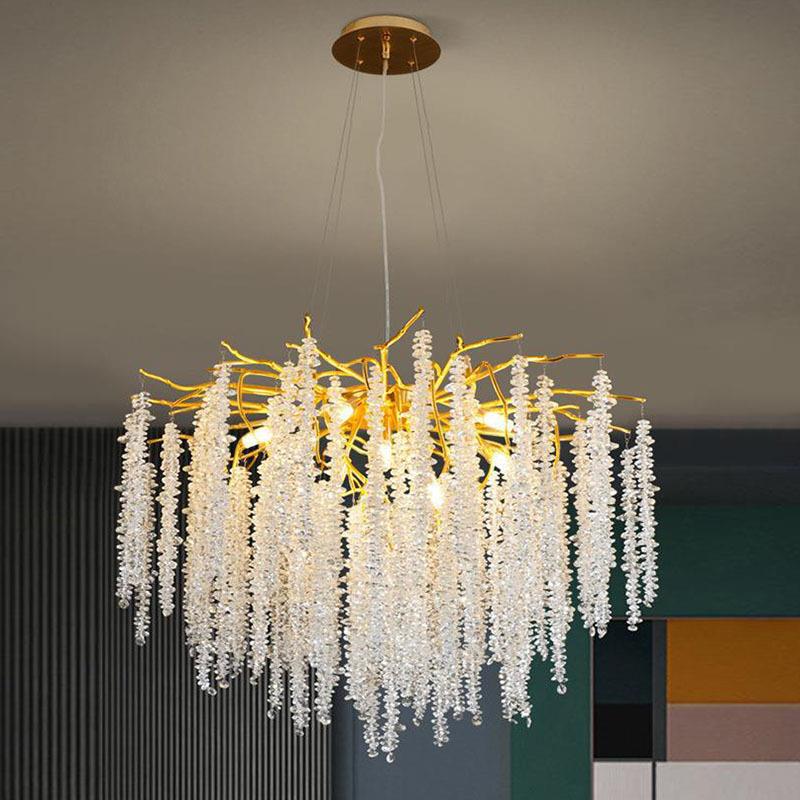意式轻奢高档水晶吊灯装饰别墅客厅卧室餐厅样板间展厅枝型吊灯