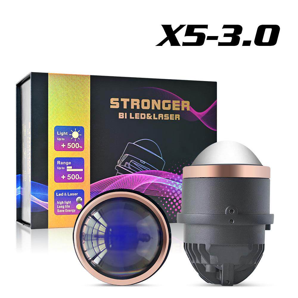 汽车LED雾灯 双光透镜3寸 三色LED车灯30-85W双直射激光雾灯防水