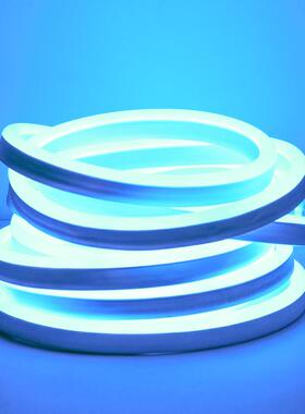 110v带led霓性虹rg435443防b变色七彩跑马智能氛围柔户灯外墙门头