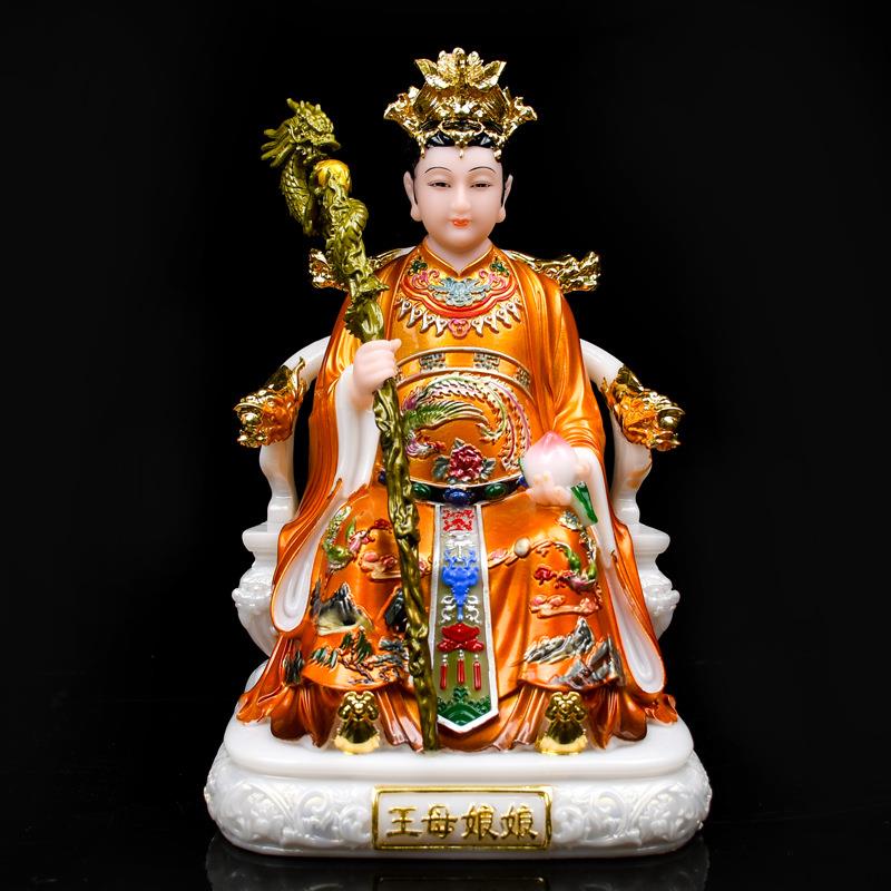 玉帝汉白玉神像摆件玉皇王母道家玉皇大帝王母娘娘家用居家供奉