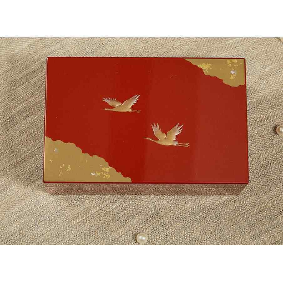 正品日本进口山中漆金箔首饰盒项耳针器饰炼品储物盒化妆镜结盒婚