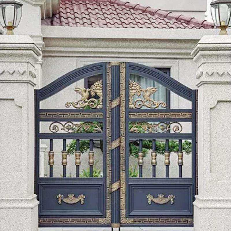 花园小洋房别墅铝艺大门 欧式庭院对开入户门 农村自建房别墅大门