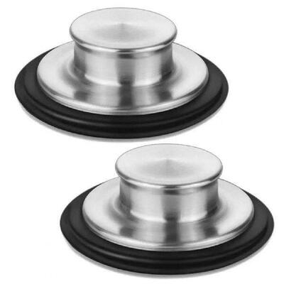 2Pcs Sink Cover Stainless Steel Kitchen Sink Plug Set Pipe