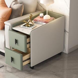 轻奢板实木几沙779发边柜侧柜客厅可移动角几简边约岩边现代茶几