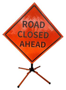 双弹簧交通牌橙色路VLP柔性反光膜支架政市道施路工警示牌