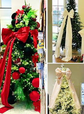 新年超大树挂拖尾蝴蝶结节日网红色打卡摆件橱窗布置装饰拍照道具