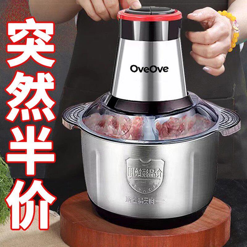 外贸爆款纯铜电机不锈钢304电动绞肉机家用和面多功能料理蒜泥碎