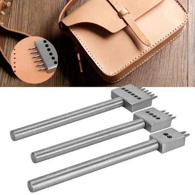 3Pcs Leather Fork Punch Tool Set 2/4/6 Fork Craft Stitching