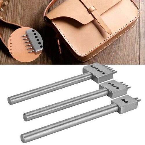 3Pcs Leather Fork Punch Tool Set 2/4/6 Fork Craft Stitching