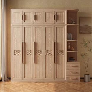 白木实木衣柜家用卧室现代约挂衣简柜收新中式 对开门纳储物 B473