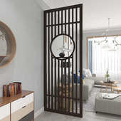 饰镂空座屏 家用客厅隔断装 酒店民宿禅意格栅屏风 实木屏风 新中式