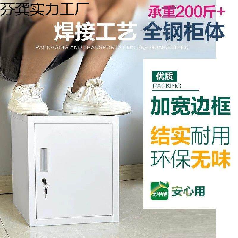 小型单门带锁小柜子桌面文件柜铁皮矮柜资料收纳柜密码储物柜家用