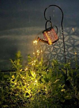 80cm Solar LED Watering Can Lamp Hanging Bracket Stand