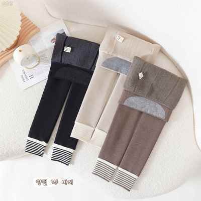 女童裤子秋冬2023新款韩版女宝宝一体加绒加厚休闲打底裤子潮