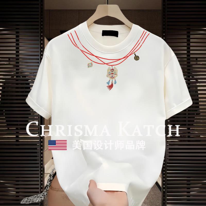 出口美国Chrisma Katch~2026夏季新款纯棉t恤圆领国潮醒狮短袖