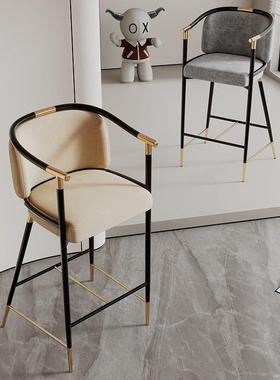 家用简约轻奢吧台凳设计创意靠式背酒吧椅现代新中酒zi527吧师台