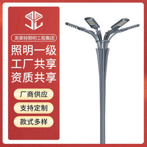LED农村道路路灯 市电照明路灯 厂区小区建设6米30W高低臂LED路灯