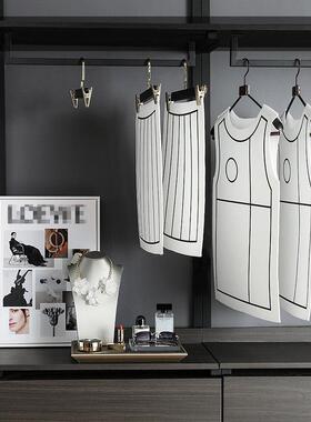 样板间衣服服道tb-67542具印花毛毡衣系列展会假厅衣帽间衣柜摆件