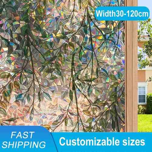 3D Window Privacy Film No Glue Glass Sticker Heat Control An