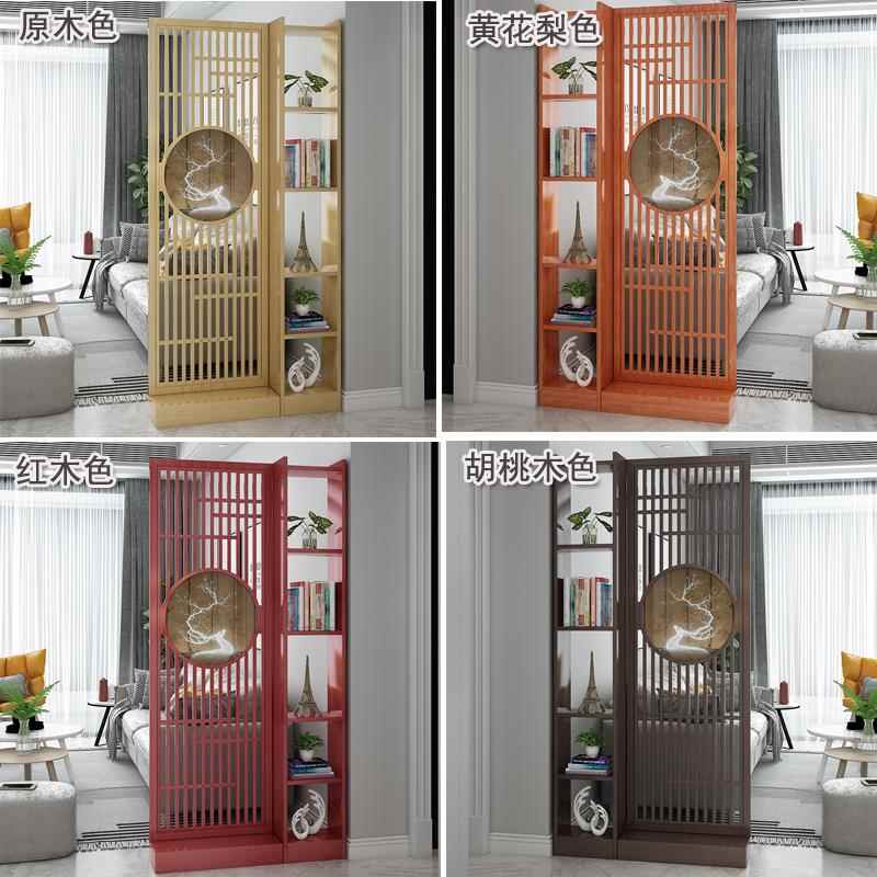 高档新断中式屏风隔客厅实木镂空落地栅栏卧室挡家用门入户遮进玄