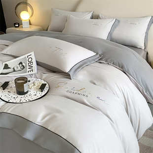 丝件套4冰夏天床单红四网被套风床上用品笠裸睡床新款ins夏季公主