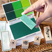 DIY橡皮印章套装 榉木尺寸订制桌面橡胶垫EVA胶订制工艺品手工套装