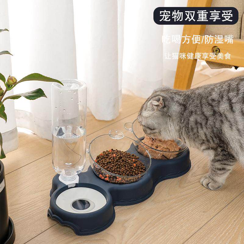 狗双碗自动宠物喂食器饮水器猫盆狗碗猫碗猫猫用品饮水机一件包邮