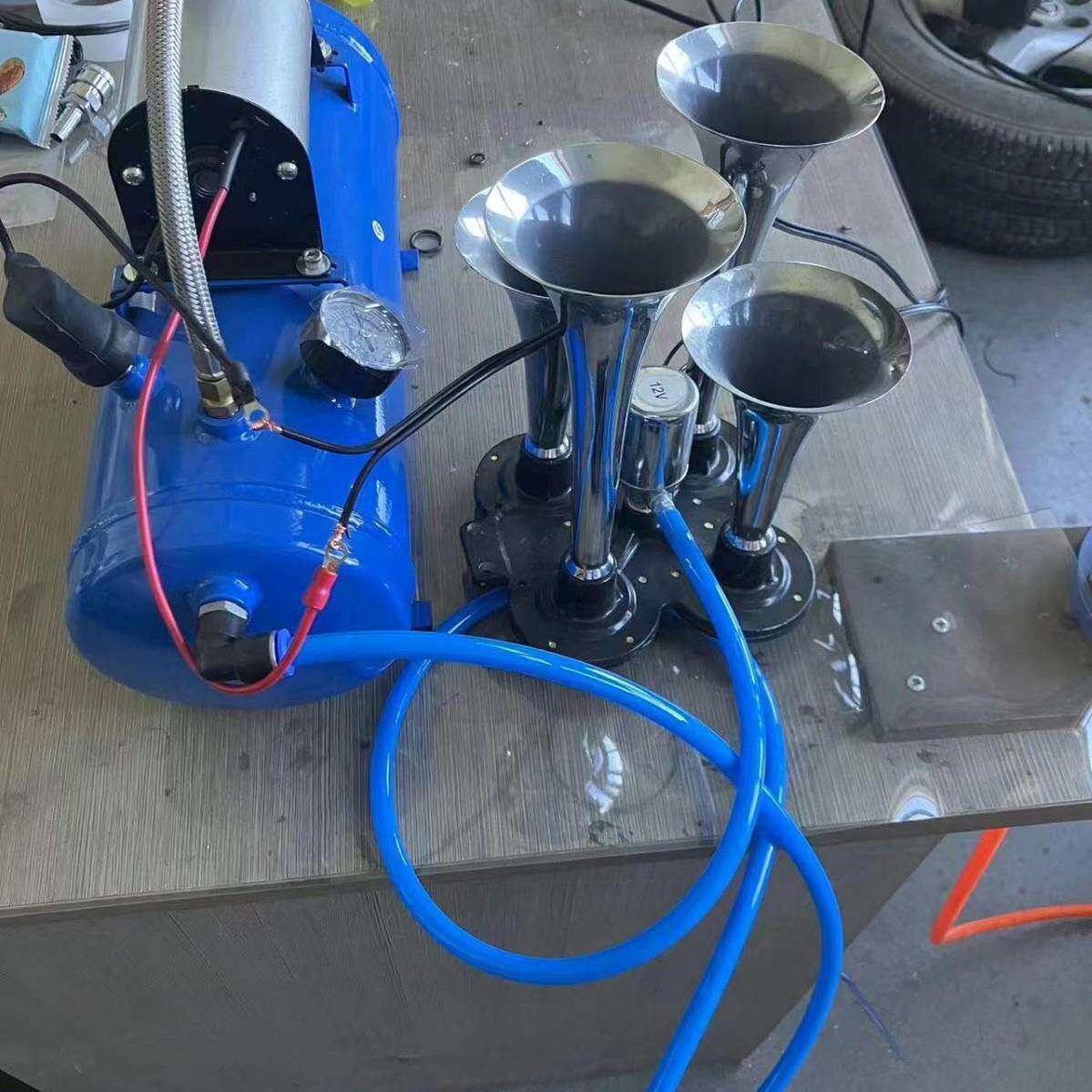 汽车改装气泵12V 120psi 蓝色6L气罐空气压缩机 车载充气泵