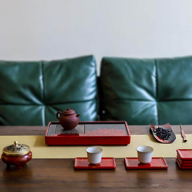 家用电木茶盘大漆迷你小型干泡台茶台办公室用茶杯托盘一人小茶盘