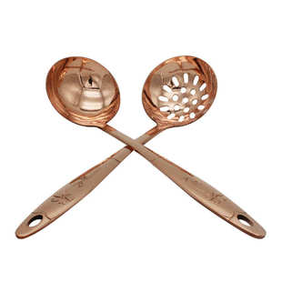 紫铜黄铜勺子厨房长柄加厚炒菜铲子老式全铜汤勺漏勺铜勺铜铲批发