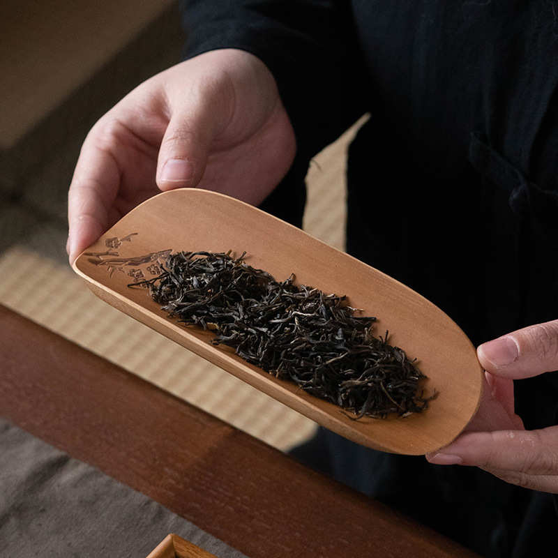 茶匙则竹制茶具茶功夫三件套简约复古梅兰竹菊配件针茶茶道茶天然