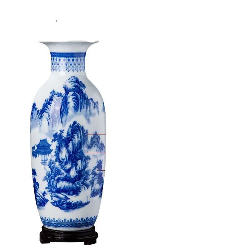 复古青花瓷家居客厅花瓶景德镇陶瓷器富贵竹插花桌面装饰酒柜摆件