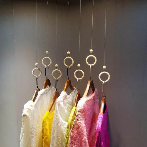服装店木圈钢丝吊环 衣架展示架 上墙服装店 吊挂吊链 挂衣服链子