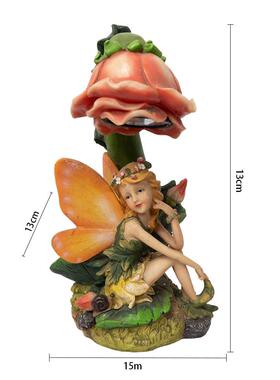 花仙子花朵太阳能树脂工艺品复古小夜灯花园庭院灯造景装饰摆件