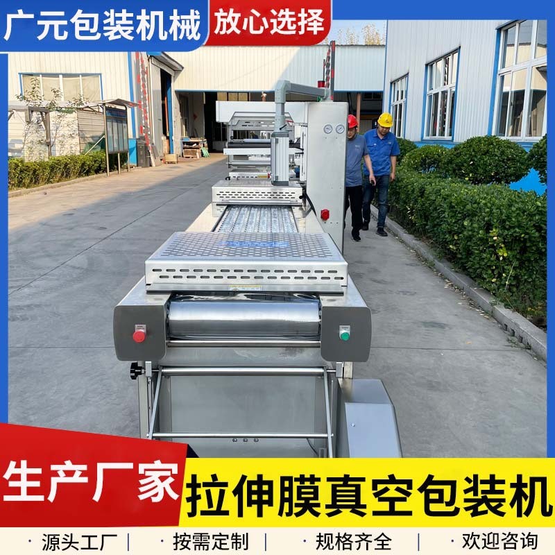 羊腿骨大型全自动连续式真空封口机调味萝卜拉伸膜真空包装机