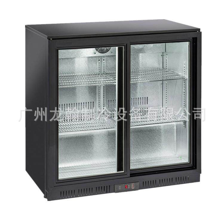 双门黑色吧台啤酒柜酒吧酒水冷藏展示冷柜台下保鲜冰箱厂家