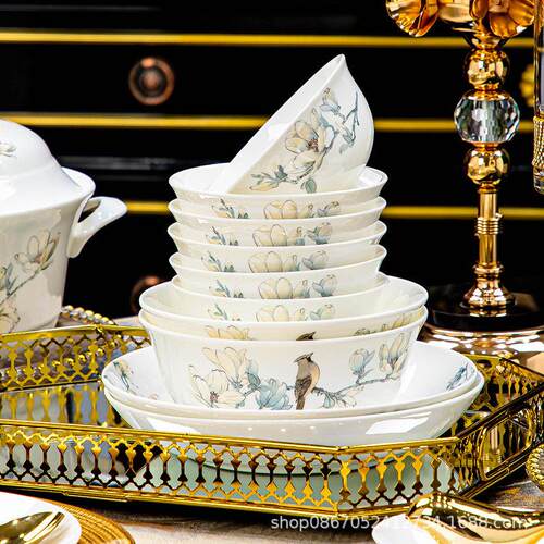 Tableware Set Gift Jingdezhen Ceramic Bowl Bone Porcelain Ta