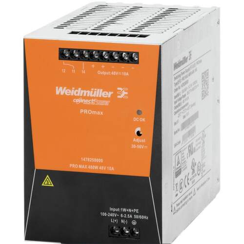 魏德米勒 开关电源PRO MAX3 480W 24V 20A 1478190000盾构机配件