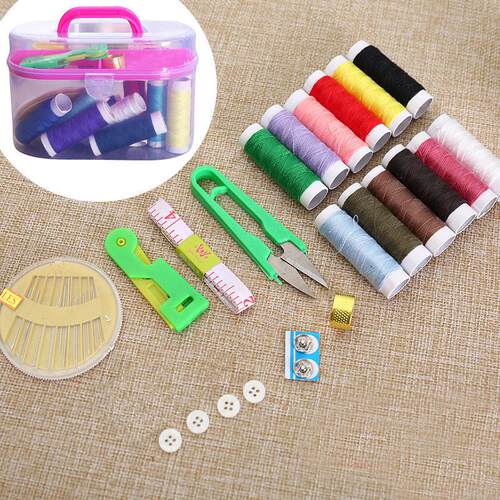Large Sewing Kit Box DIY Treasure Chest Sewing Set 10-Piece