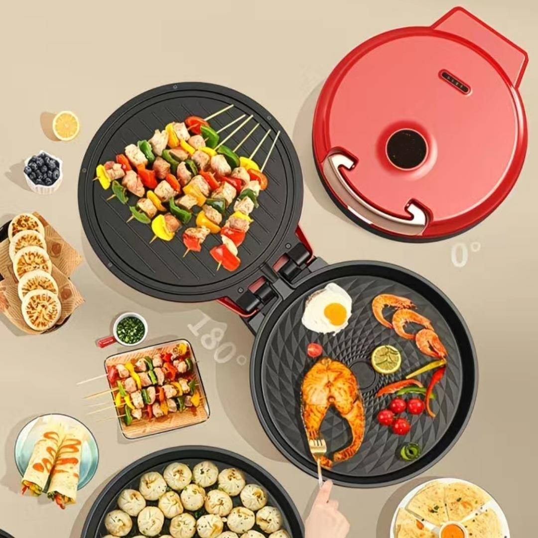 厂家直销电饼铛电烤盘加深双面加热电饼档家用煎烤烙饼锅薄饼机