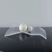 简约现代创意透明网格果盆客厅样板房售楼处大堂桌面收纳果盘摆件