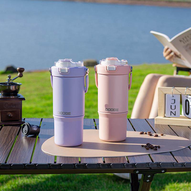 便携随手不锈钢保温杯女生办公室随手冰霸水壶户外车载吸管情侣杯