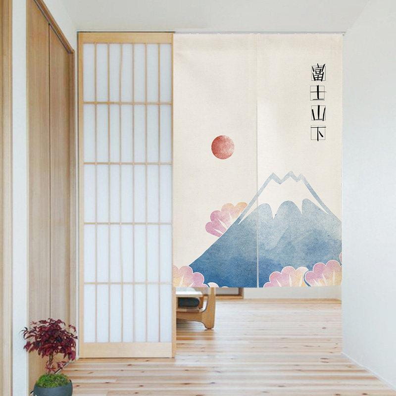 日式和风厨房门帘客厅卧室隔断帘玄关厕所遮挡帘卫生间魔术贴挂帘
