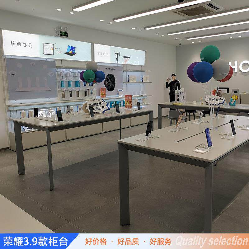 新荣耀3.9展示配件柜智慧屏边柜服务桌收银体验台柜台玻璃门