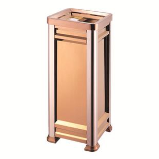 202A方形防指纹玫瑰金色室内垃圾桶烟灰桶 南京酒店购物中心GPX